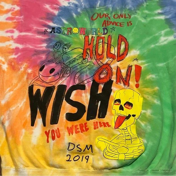 Cactus Jack by Travis Scott Astroworld x DSM Down to Earth Tie Dye Hoodi… - Picture 5 of 8